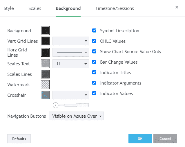 Scanner background color settings